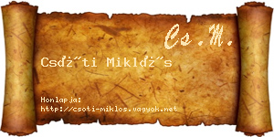 Csóti Miklós névjegykártya