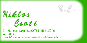 miklos csoti business card